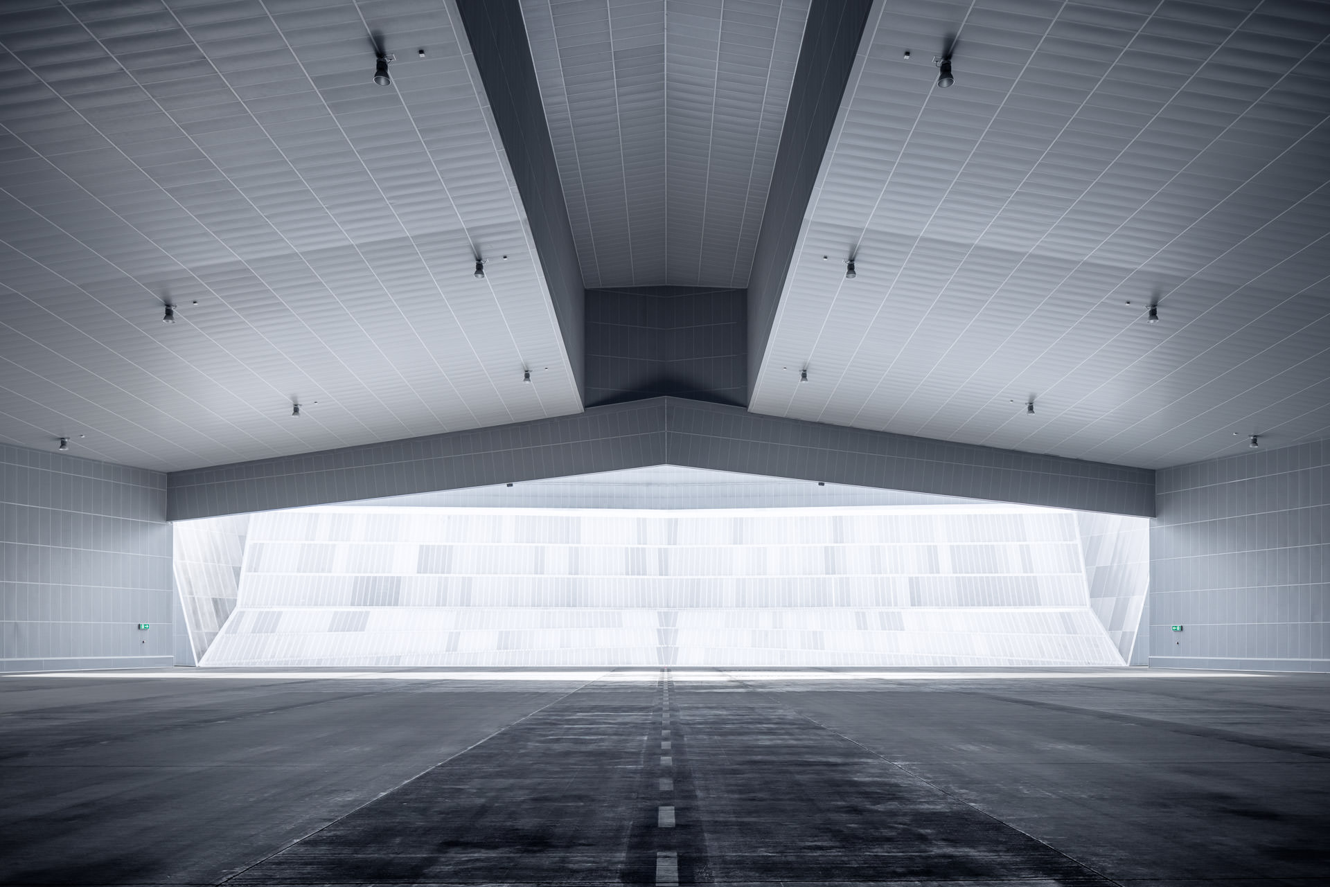 The Silencer - Inside sound silencing hangar at Zurich Airport ZRH - Art Photography